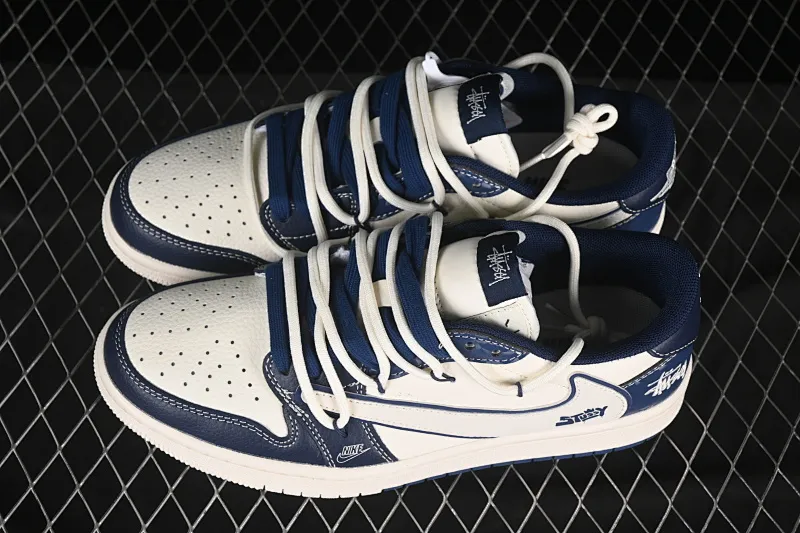 All categories Air Jordan Jordan series basketball shoes Air Jordan 1 Low high-end customized low-top sneakers Travis Scott x Fragment Design x Air Jordan 1 Low OG SP AJ1 Joe 1 Stussy joint blue diamond drawstring low-top cultural casual sneakers DM6868-111